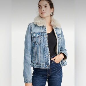 Abercrombie and Fitch fleece lined denim jacket